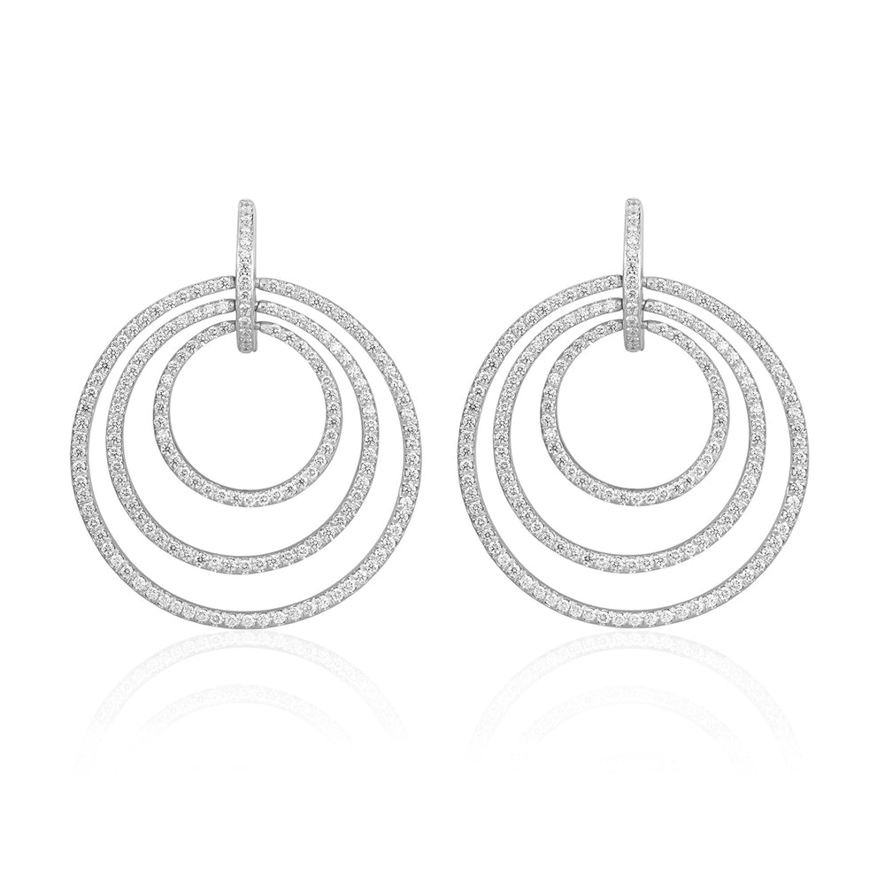 Large Moderne Pave Diamond Earrings