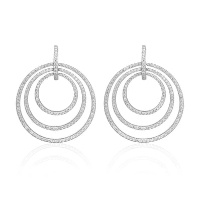 Large Moderne Pave Diamond Earrings