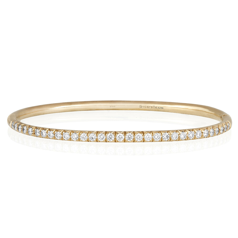 Moderne Pave Diamond Bangle in Rose Gold