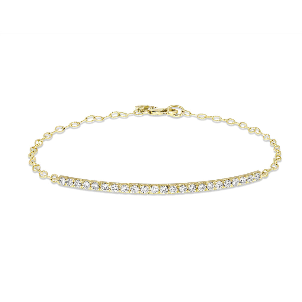 Moderne Pave Diamond Bar Bracelet