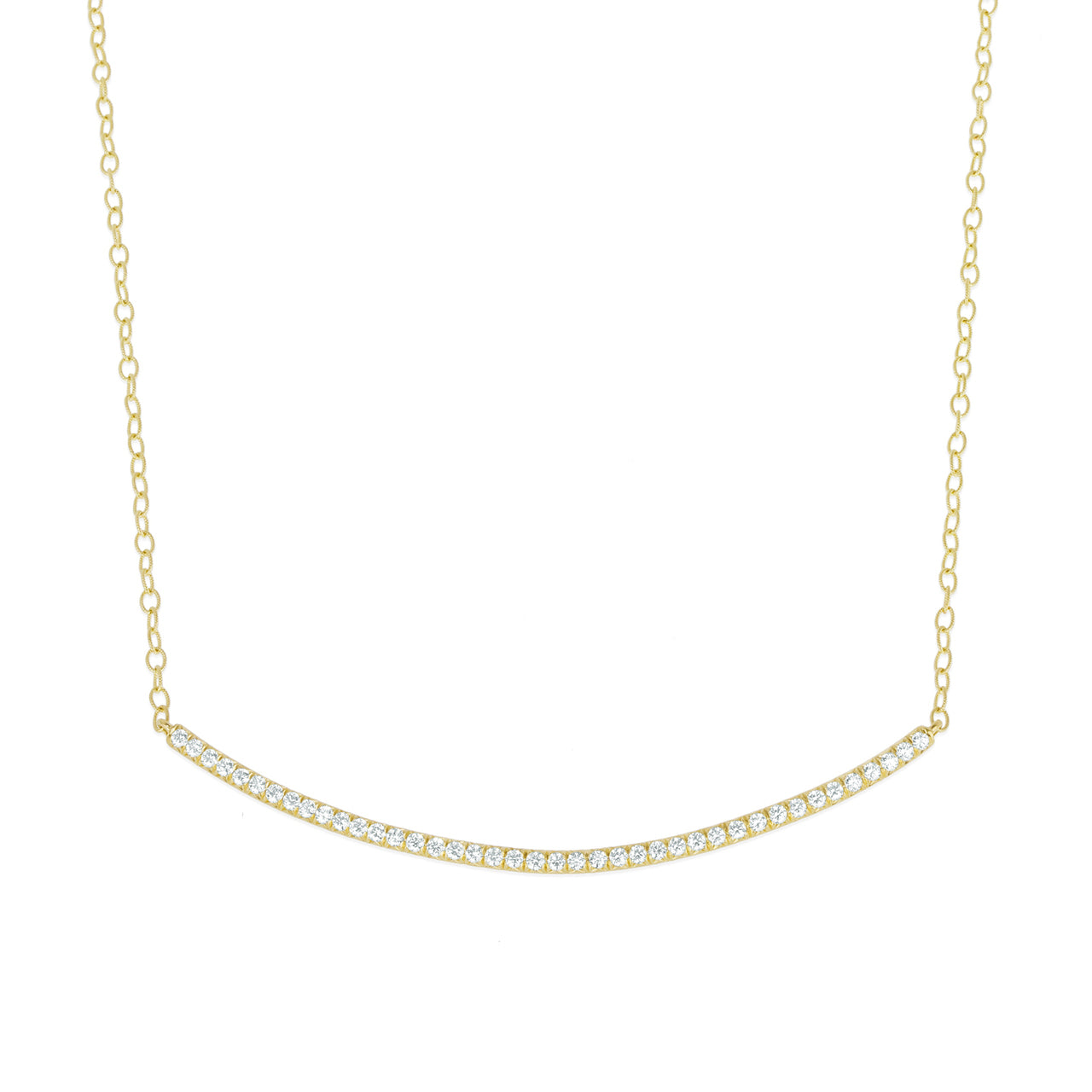 Moderne Pave Diamond Bar Necklace