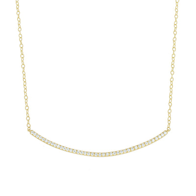 Moderne Pave Diamond Bar Necklace