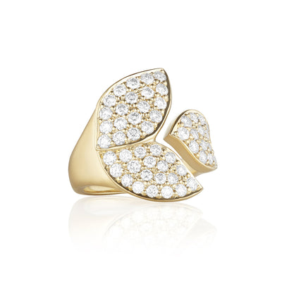 Lotus Pave Diamond Wrap Ring