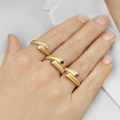 Whirl Single Diamond Ring