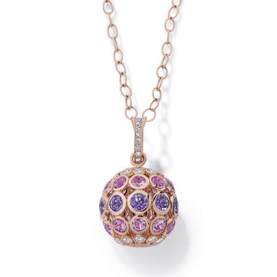 Disco Dots Color Sapphire Ball Pendant