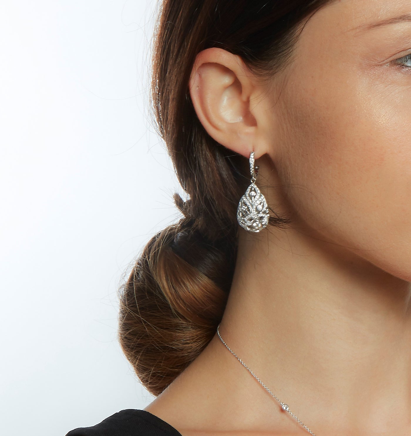 Florette Pave Diamond Earrings