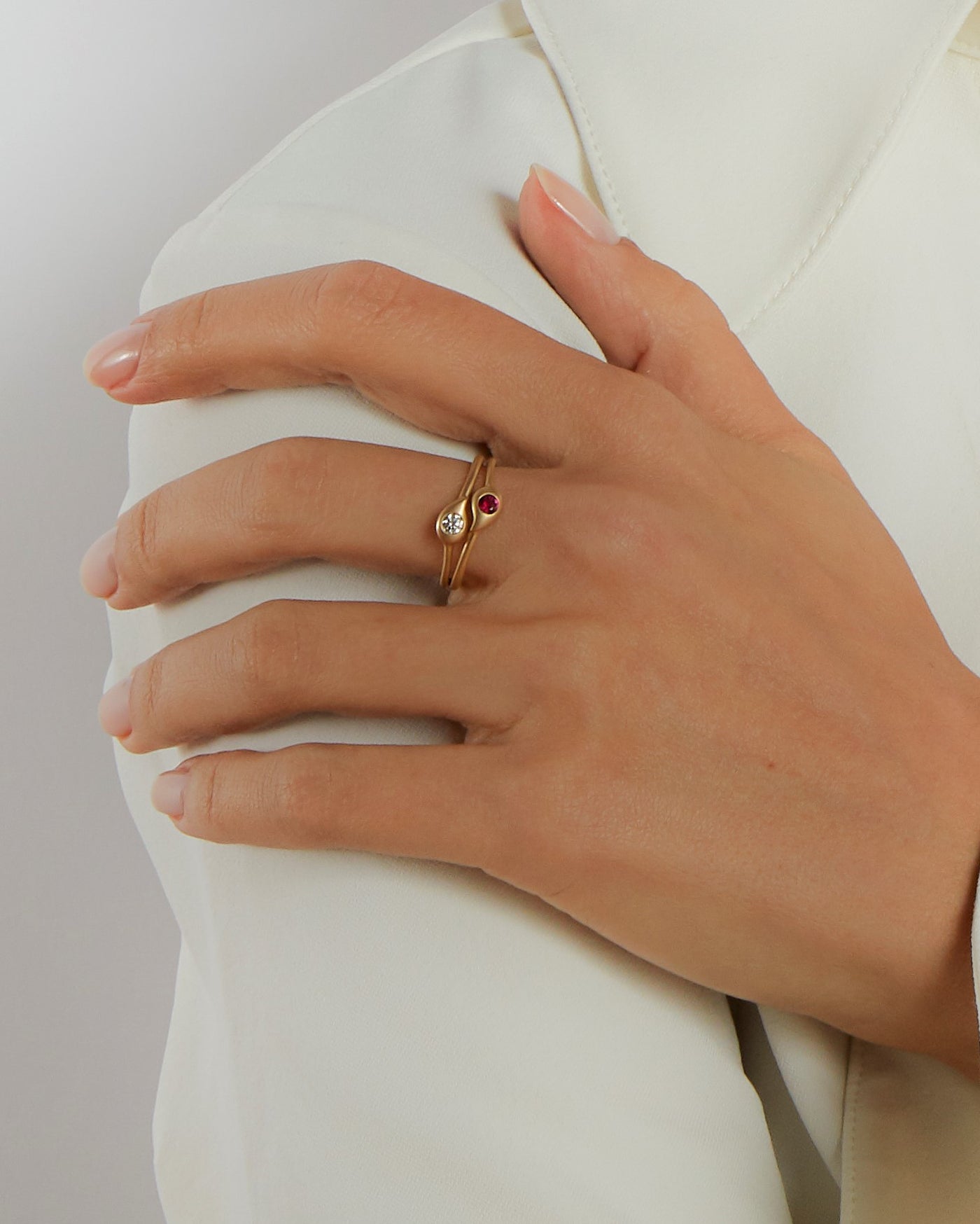 Brushstroke Drop Diamond Ring