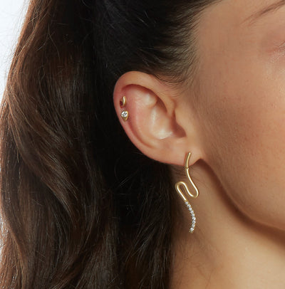 Brushstroke Drop Ruby Single Earring