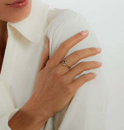 Brushstroke Drop Sapphire Ring