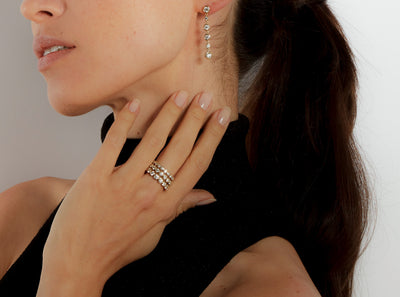 Whirl Cascading Diamond Earrings