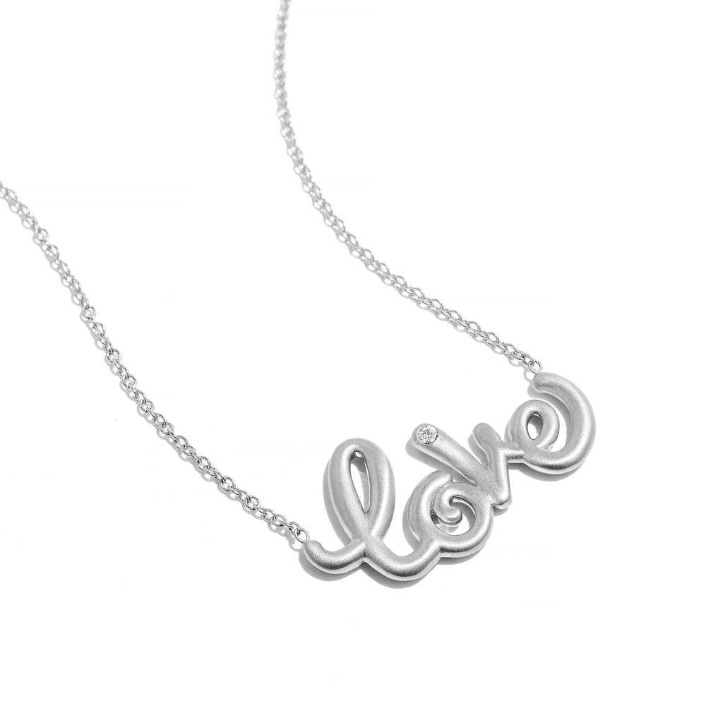 Whirl Love Necklace in White Gold